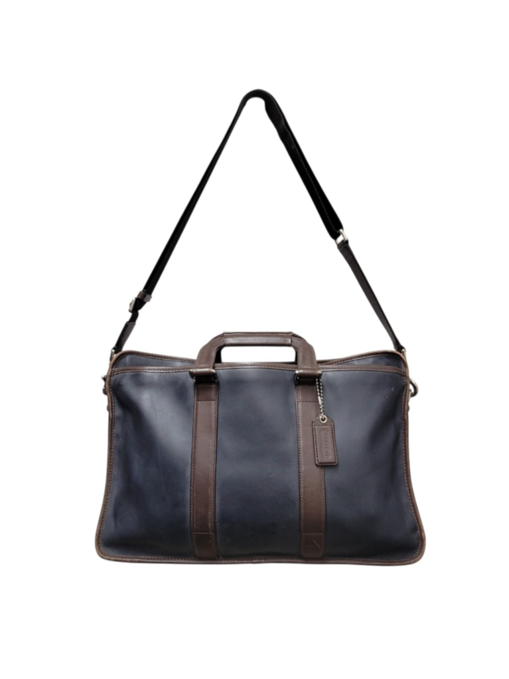 Coach Lexington Metropolitan Black/Brown Leather Briefcase F70669 Adult Unisex